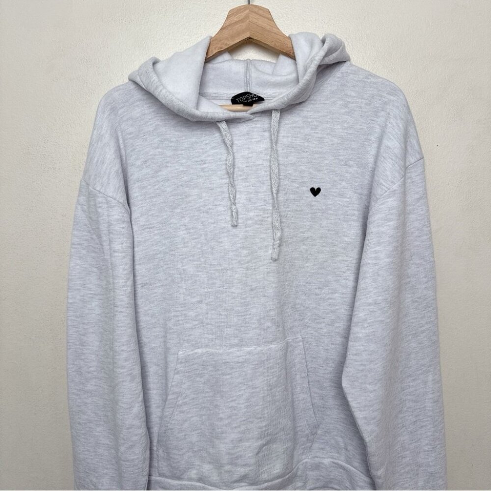 Topshop Womens 10 Embroidered Heart Warm Liner Hoodie - Picture 5 of 16
